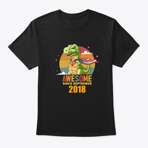 Awesome Since September 2018, Born In Se Black T-Shirt Front