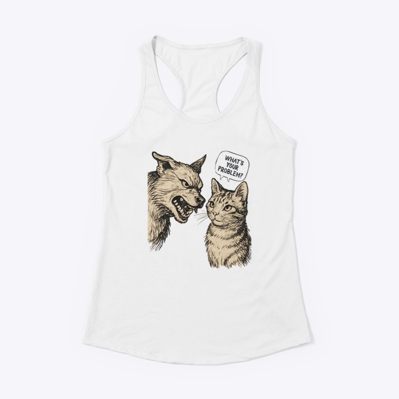 Cat vs Wolf - Funny Design