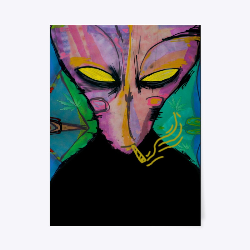 Smoking Alien T-shirt 
