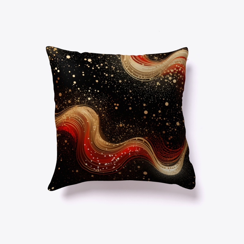 Gold Dots Gold and Red Swirls