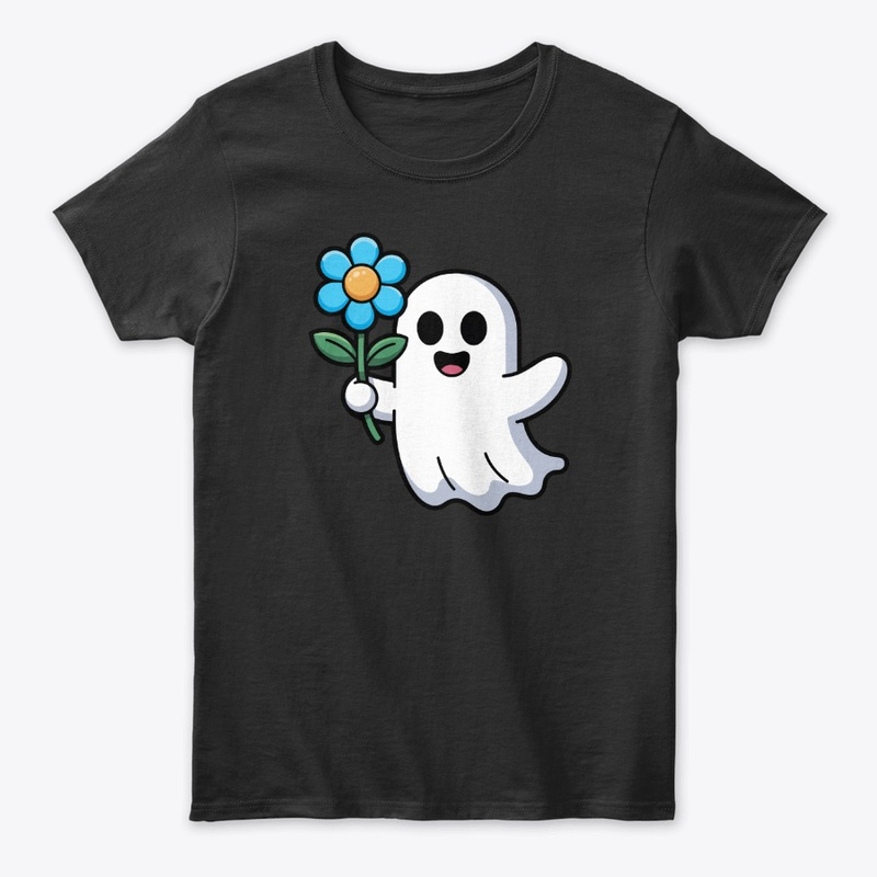 Halloween Ghost with blue flower CE08CG