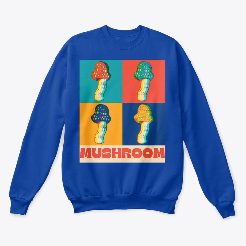 Cute mushroom collage glitch design