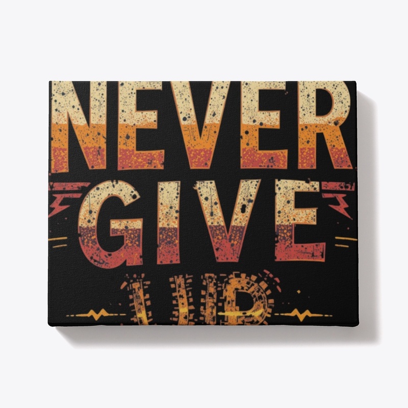 ‘NEVER GIVE UP’ vintage-style t-shirt