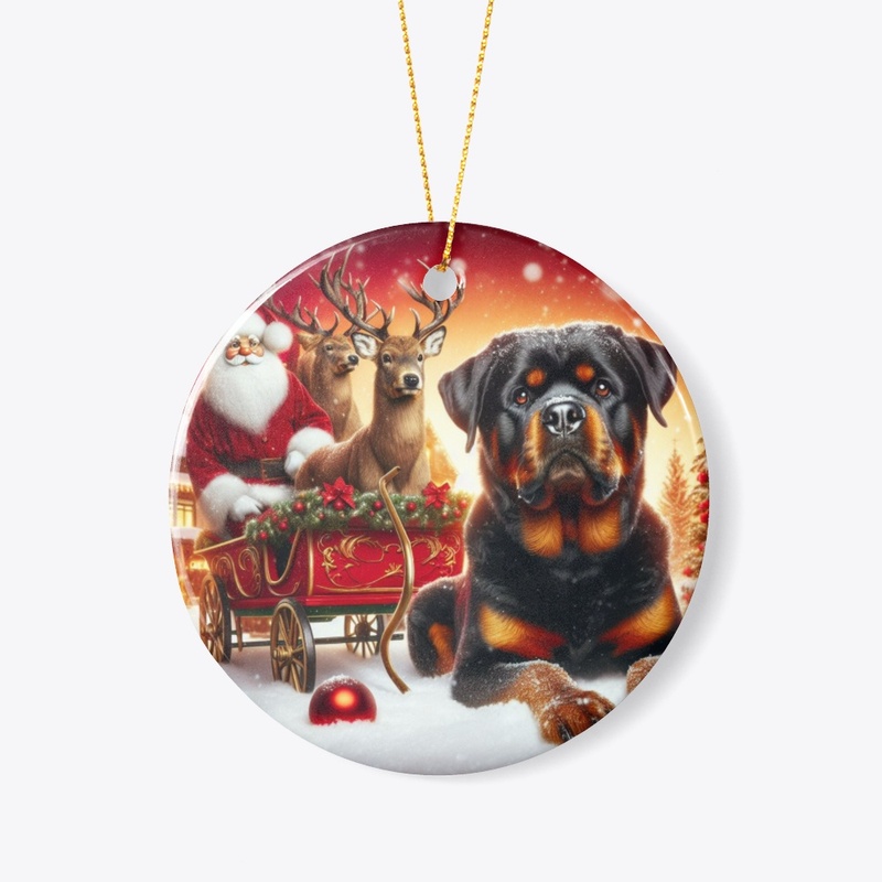 Rottweiler and Santa