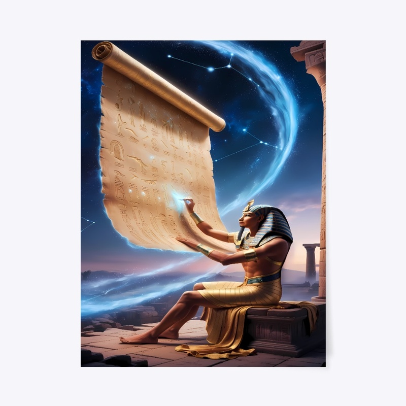 pharaoh writing on the sky