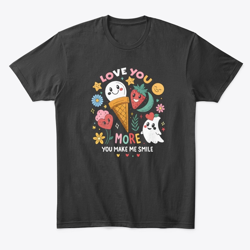  Whimsical Ghosts & Ice Cream Tee"