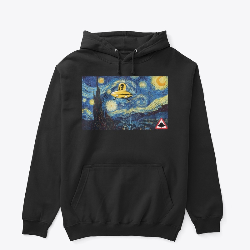 Starry night with alien