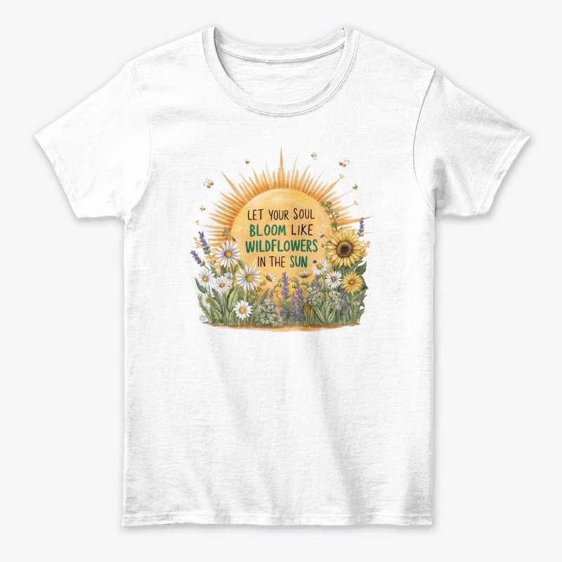 Hand Drawn Sun and Wildflowers Design