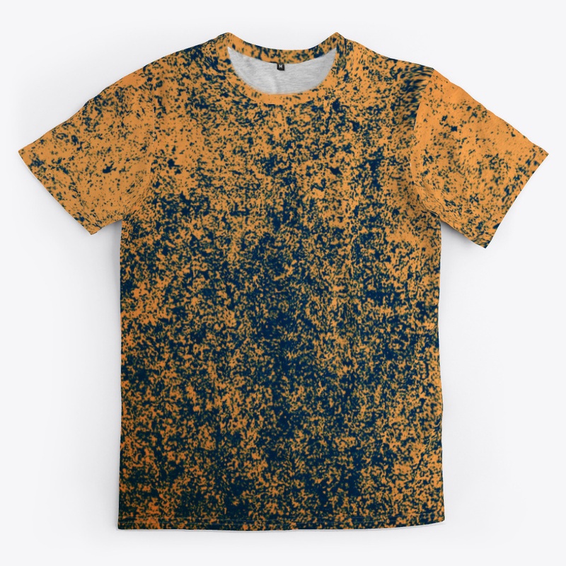 Navy Specks on Orange