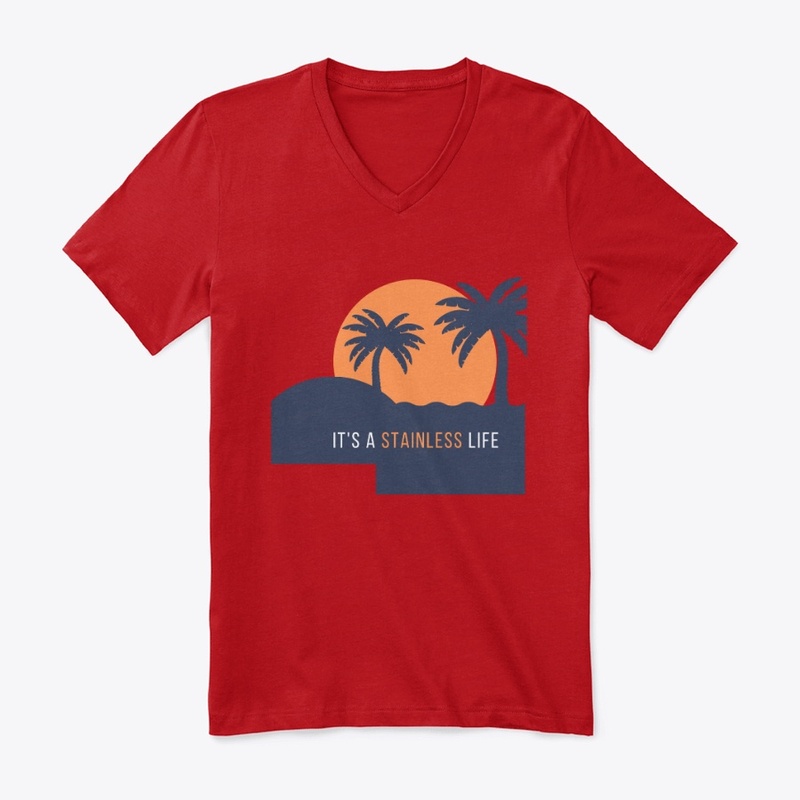 STAINLESS SHORT SLEEVE V-NECK