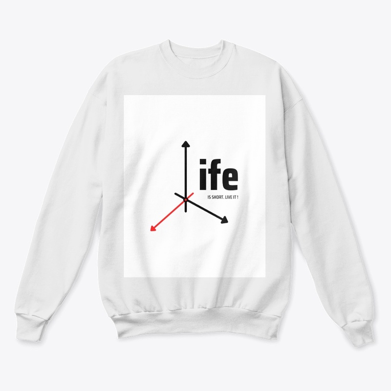 life" anti clock wise design t-shirt.