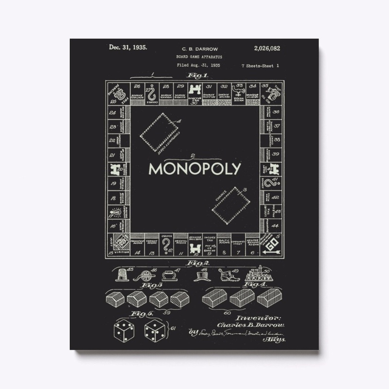 Monopoly Board Patent Canvas