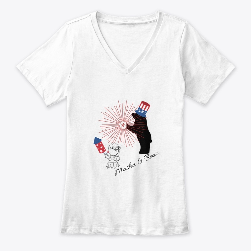 Masha & Bear 4th July Tee
