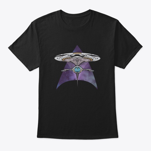 Spaceship Ufo Outer Space Spacecraft Black T-Shirt Front