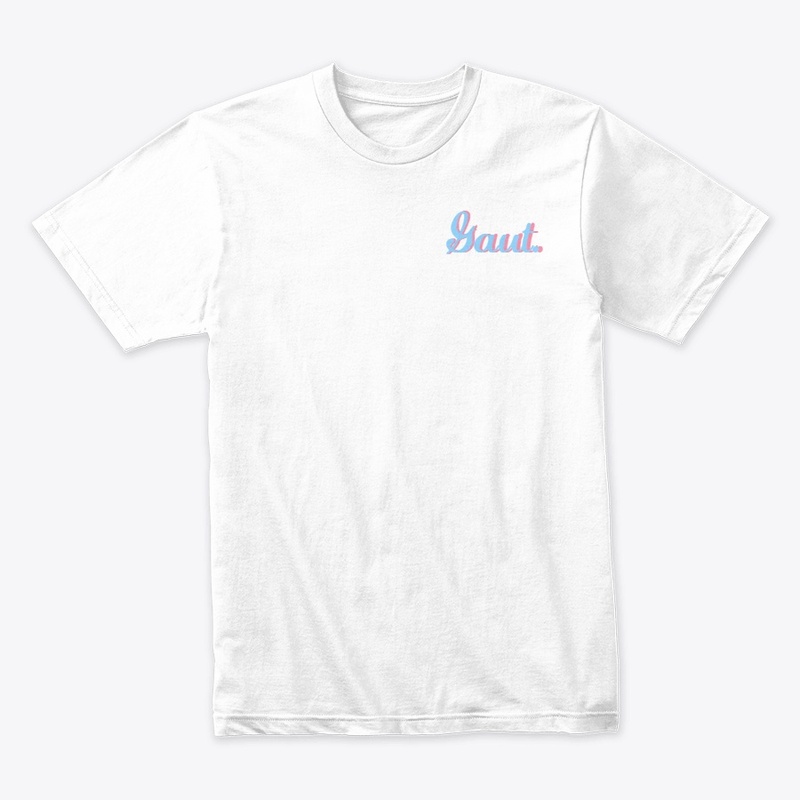 Gaut. Pink and Blue Logo T-Shirt