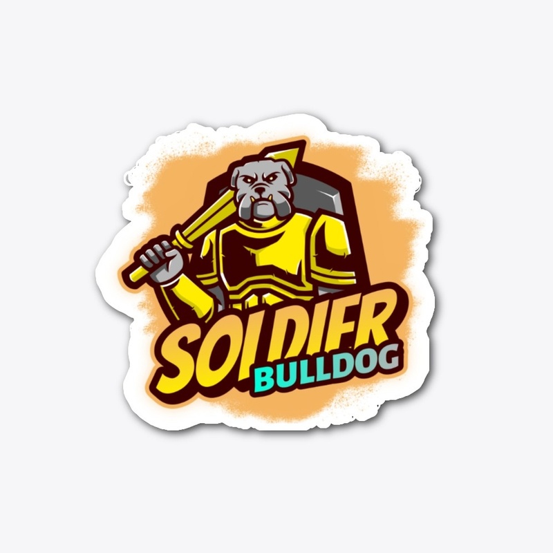 cartoon logo design: soldier bulldog