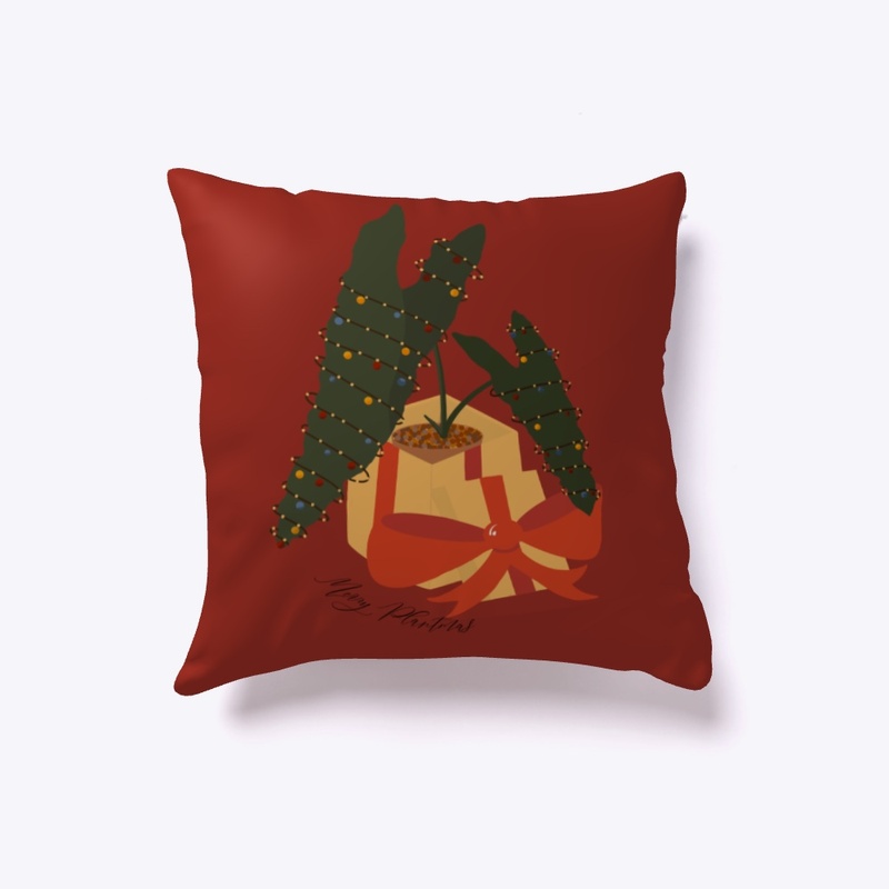 Philodendron 'Merry Plantmas' Pillow