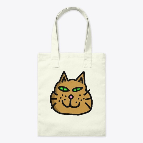 Cat Face Natural T-Shirt Front