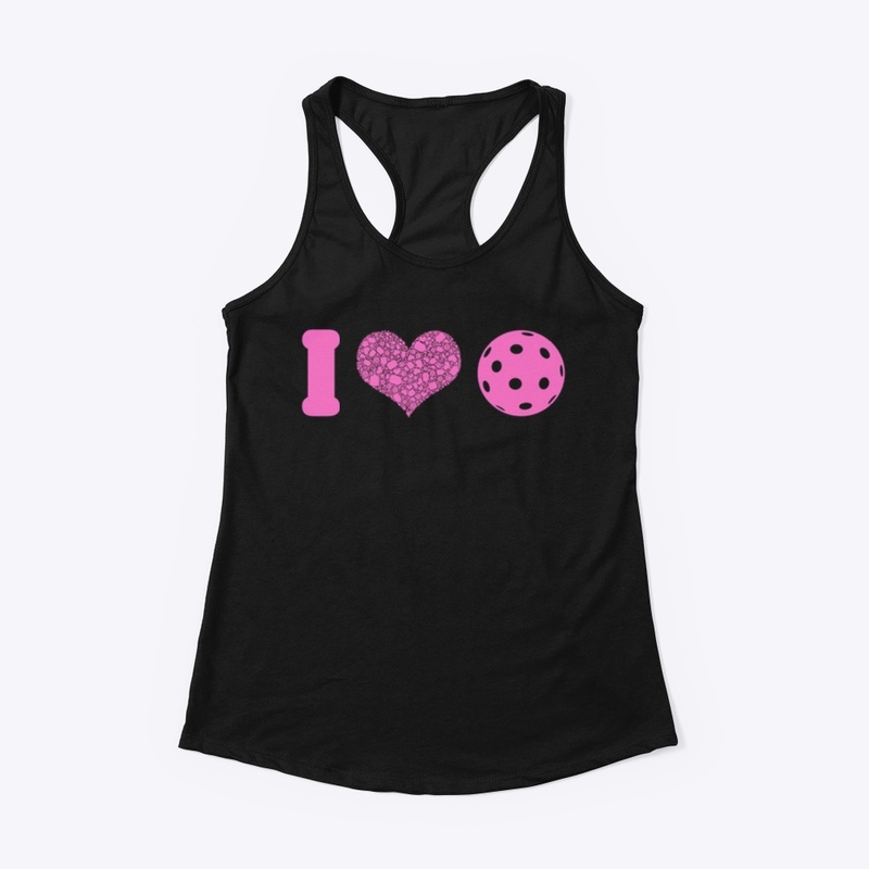 I heart pickleball pink