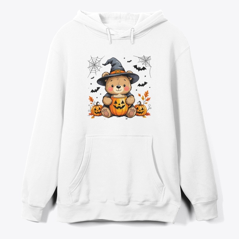 Chubby Bear Witch with Pumpkin Latte