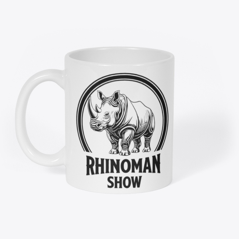 RhinoMan Badge Classic White Coffee 