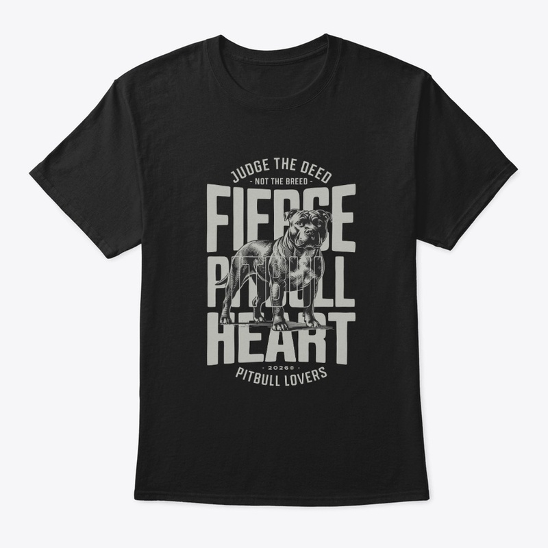 Fierce Pitbull Heart Powerful Breed Dog