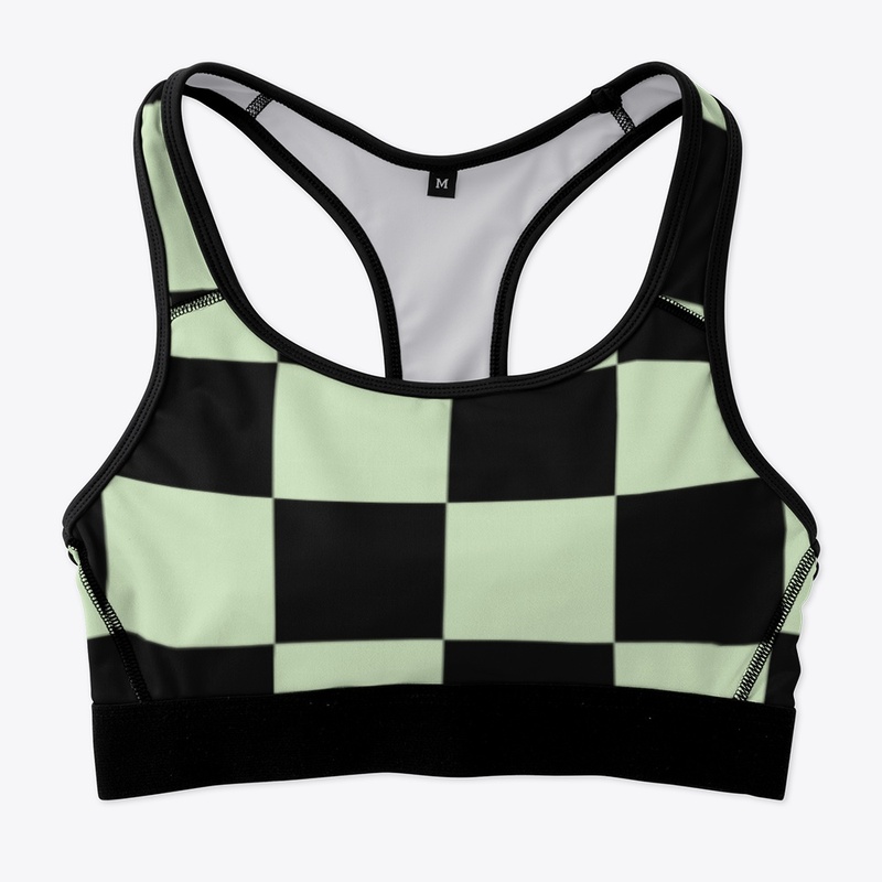 Retro Style Mint & Black Checkerboard 