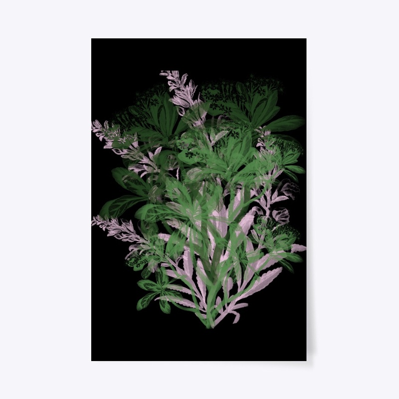 Vintage Green and Pink Floral