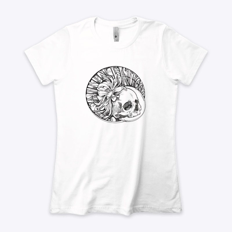 All in tattoo co. Floral skull line art!