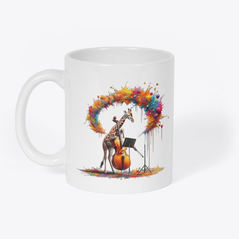 Giraffe playing cello