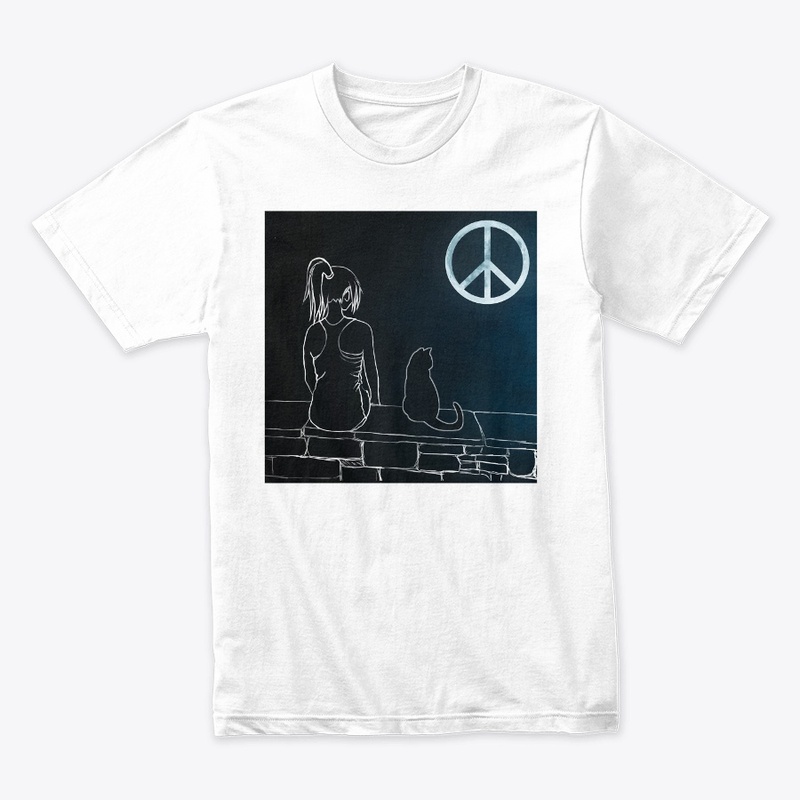 Cat Moon Girl Peace