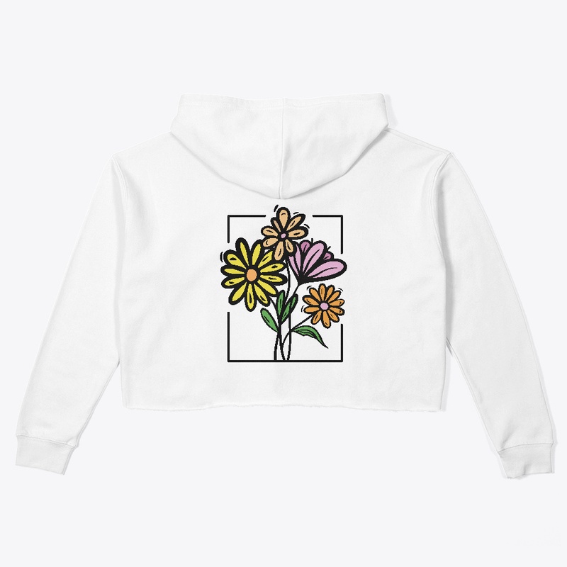 Floral Print Downstring Hoodie