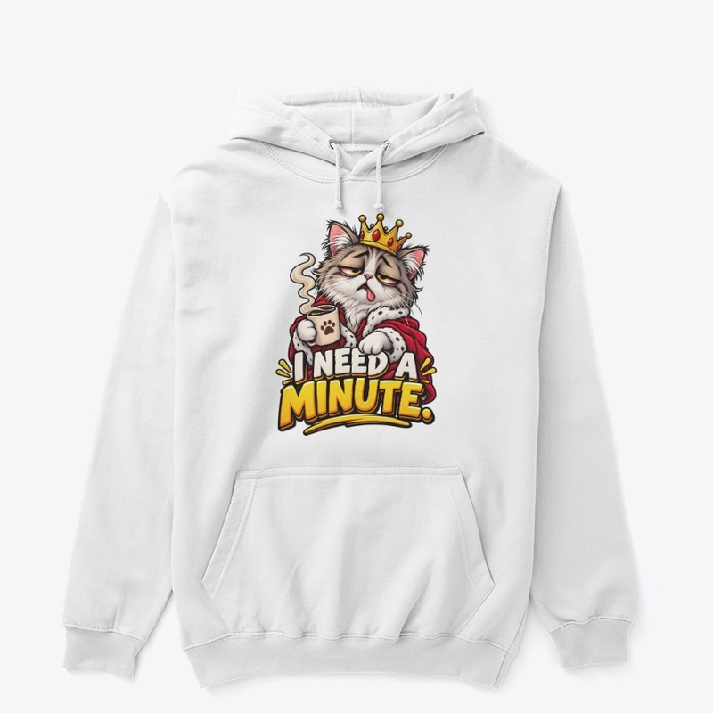 I Need a Minute Sleepy Cat Coffee Funny 