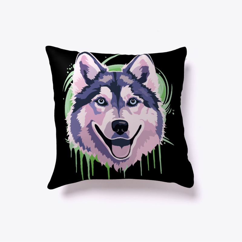 cute purple colored Siberian Husky Dog
