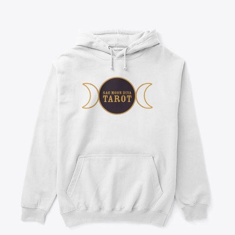 Sag Moon Diva Tarot Goold Crescent Moon  White T-Shirt Front