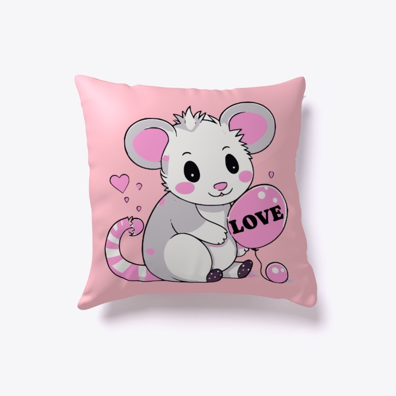 Opossum with love balloon 