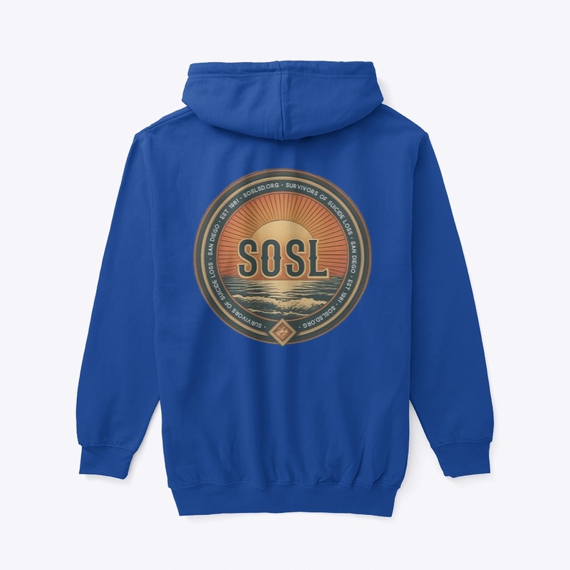 Retro sunset SOSL full zip hoodie