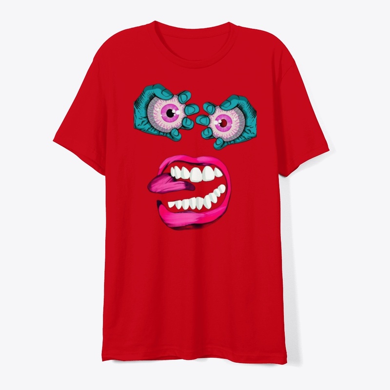 Funky Eyes & Lips Graphic T-Shirt