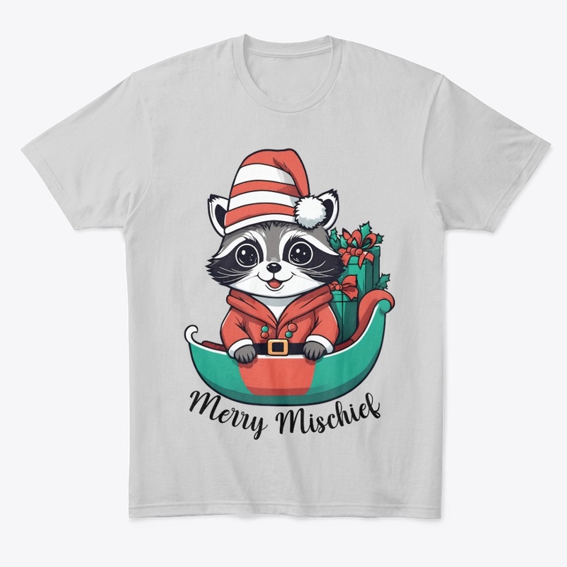 Merry Mischief Raccoon Christmas Sleigh 