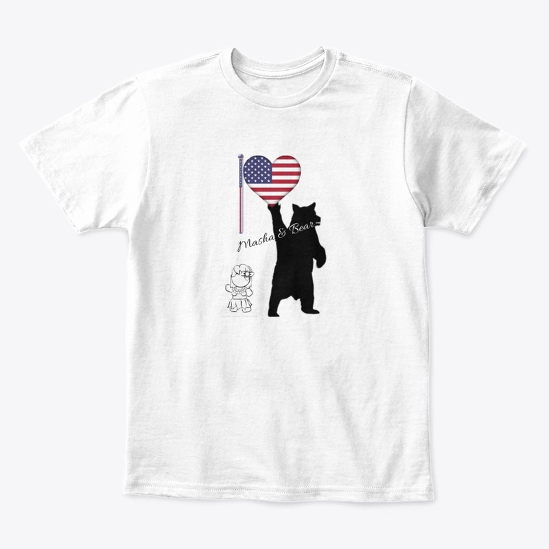 Masha & Bear American Flag Tee!
