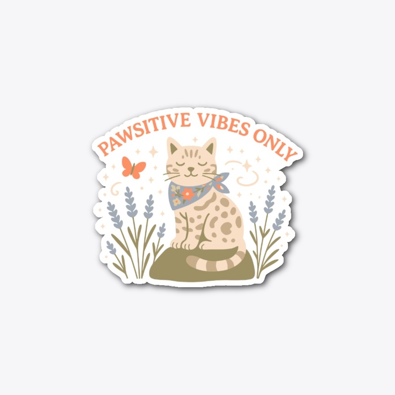 Pawsitive Vibes Gentle Cat in Nature Tee