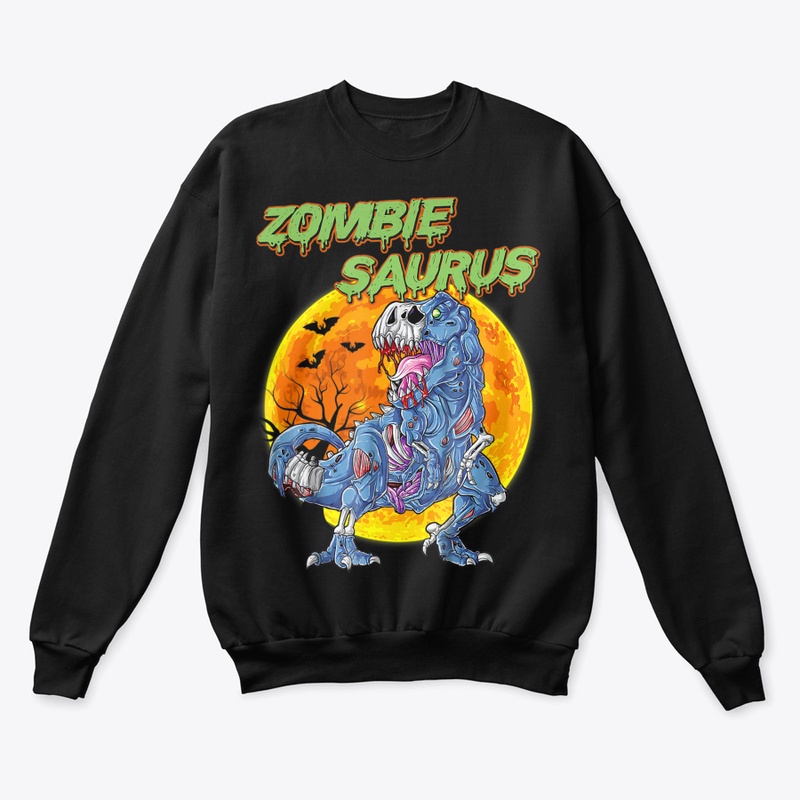 Funny Zombie Saurus Halloween Dinosaur T