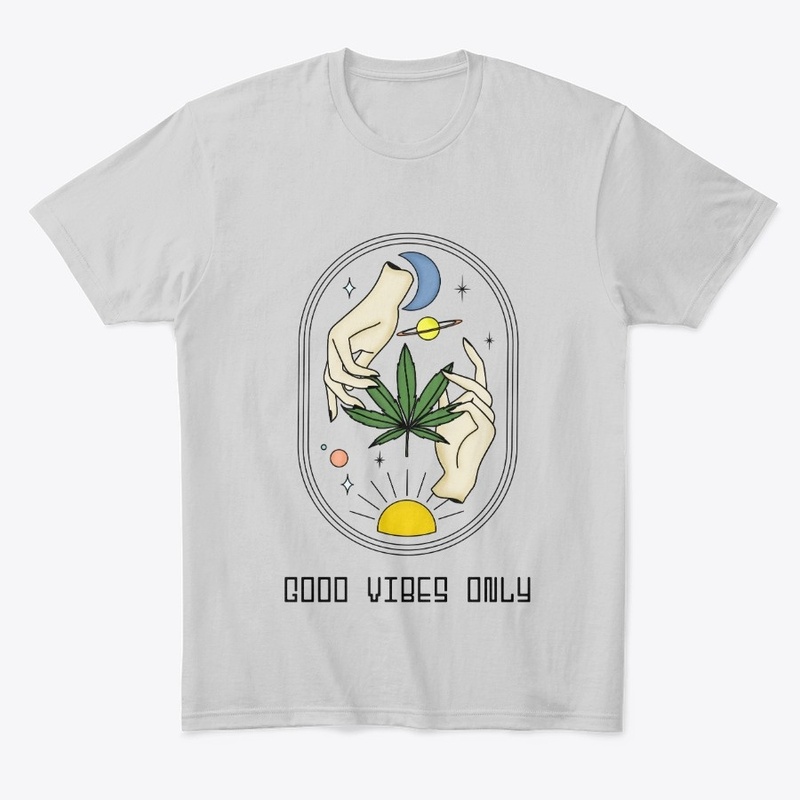 Good Vibes Only Galaxy Marijuana Leaf
