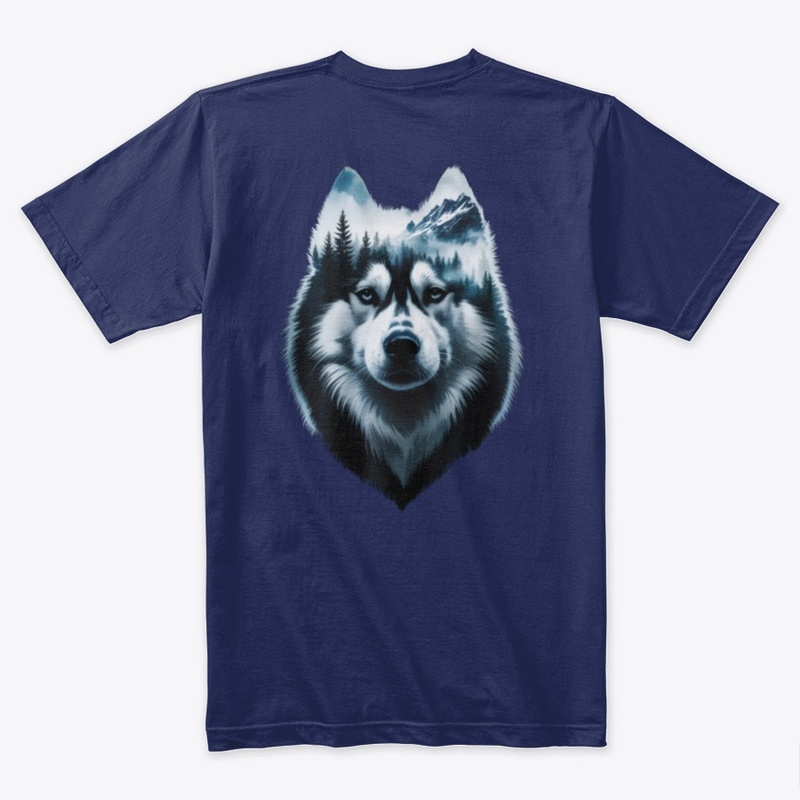 Siberian Husky Forest Nature Art Tee