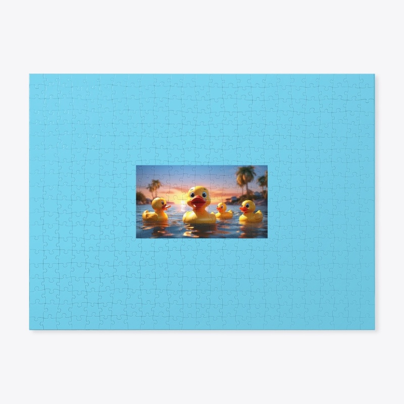 Sunny Yellow Duck Swimming
