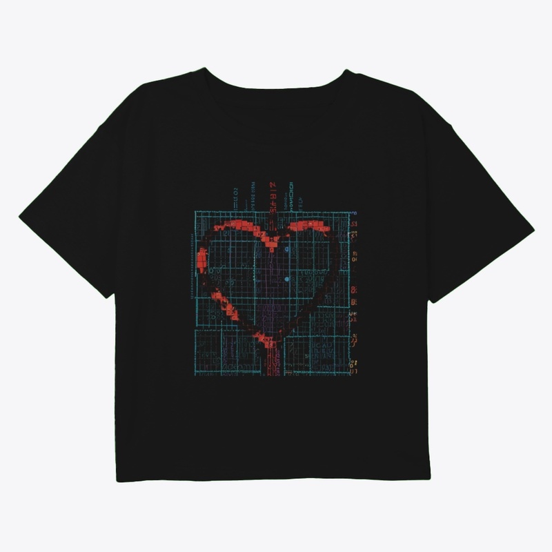 Pixelated Heart Code Design 