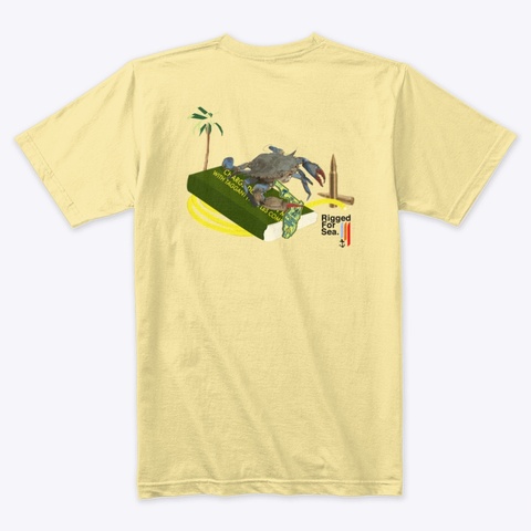Rigged For Sea. Crab Tee.  Banana Cream Maglietta Back