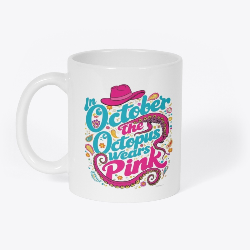 october octopus pink retro design