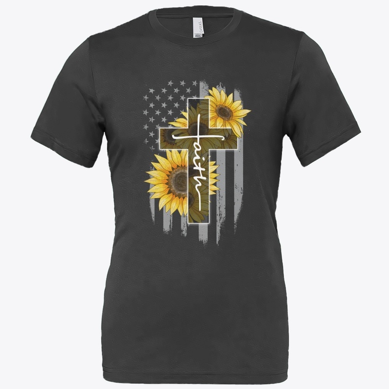 Faith Cross Sunflower Flag