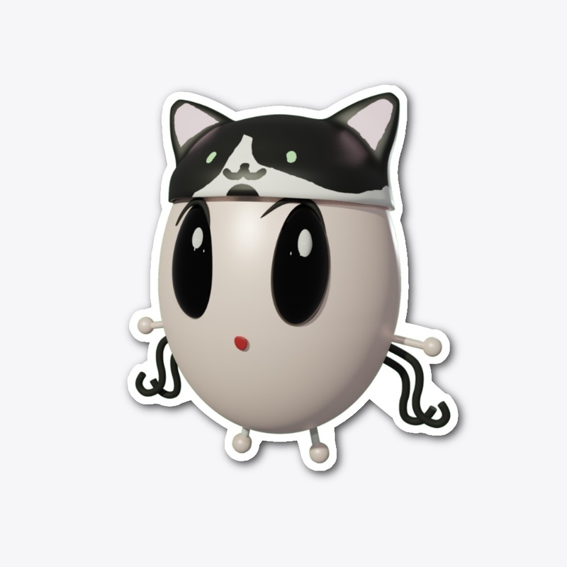 Nekotamago-3D-tuxedo cat